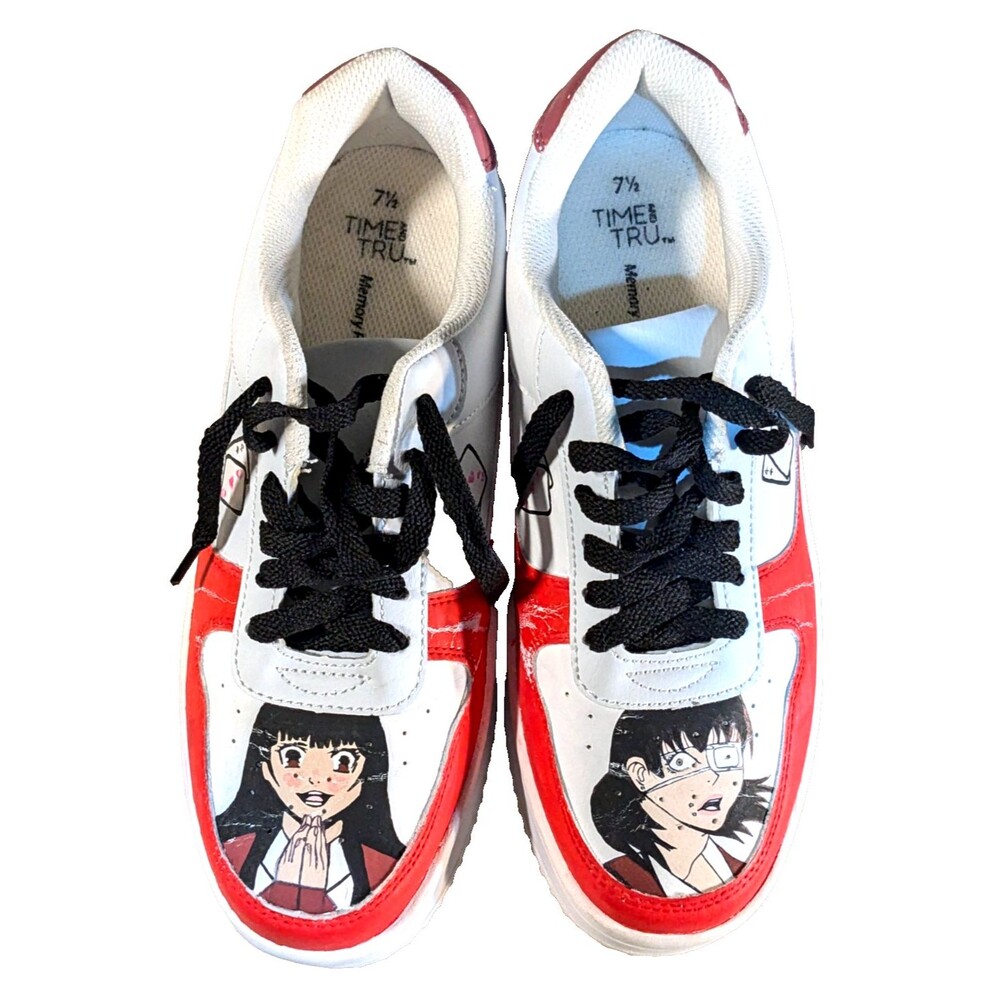 Custom-Painted Time and Tru Brand shoes Feat.  Kakegurui  characters 7.5